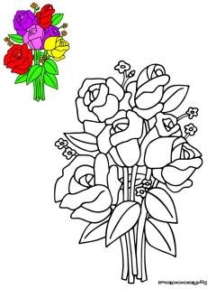 Раскраска цветы букет