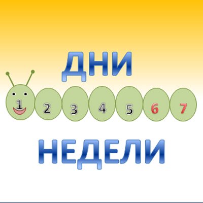 Дни недели в картинках для малышей