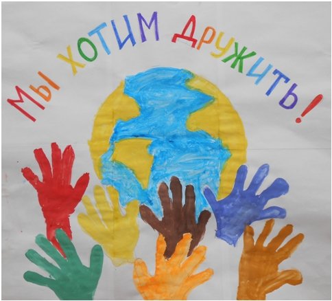 Аппликация на тему Дружба народов