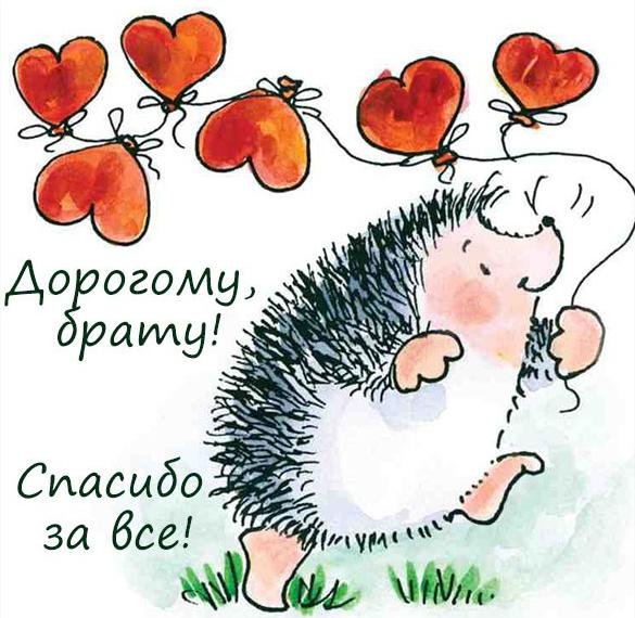 Открытка спасибо брат