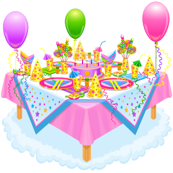 Праздничный стол на день рождения рисунок