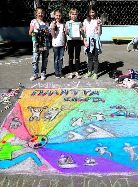 Здоровье рисование на асфальте