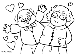 Валентинка раскраска для бабушки и дедушки