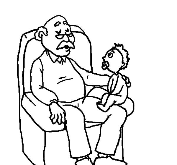 Раскраска дедушка