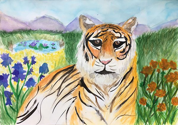 Рисунок на день тигра