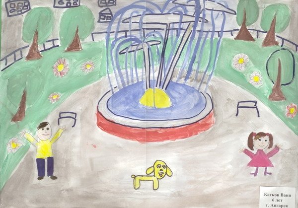 Город детский рисунок