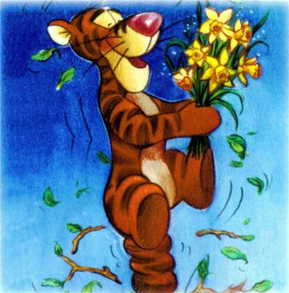 Тигренок с цветами