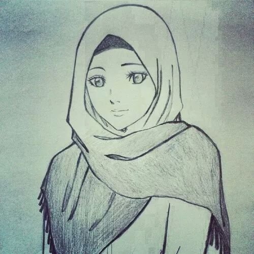 Хиджаб карандашом