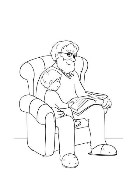 Раскраска дедушка