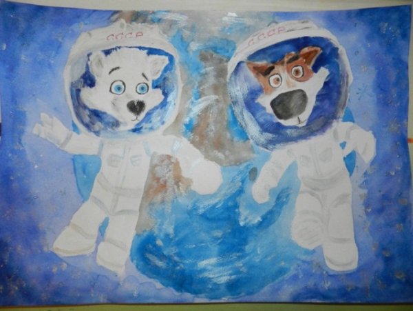Животные в космосе рисунки