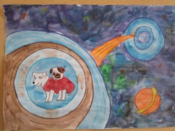 Рисование белка и стрелка в космосе