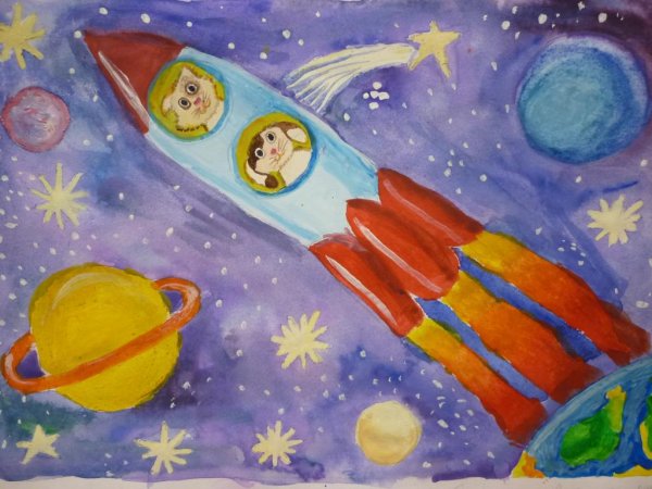 Рисование животные в космосе на конкурс