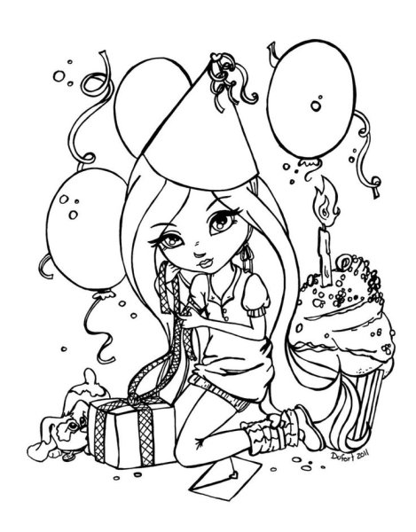 Раскраски для девочек на дерождения
