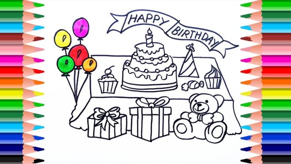 Раскраска девочка с шарами воздушными