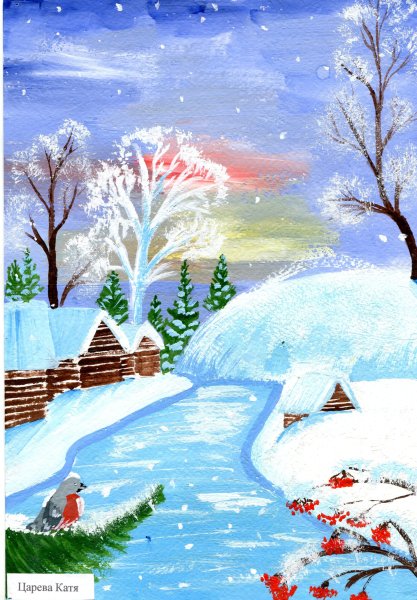 Зимний пейзаж для детей