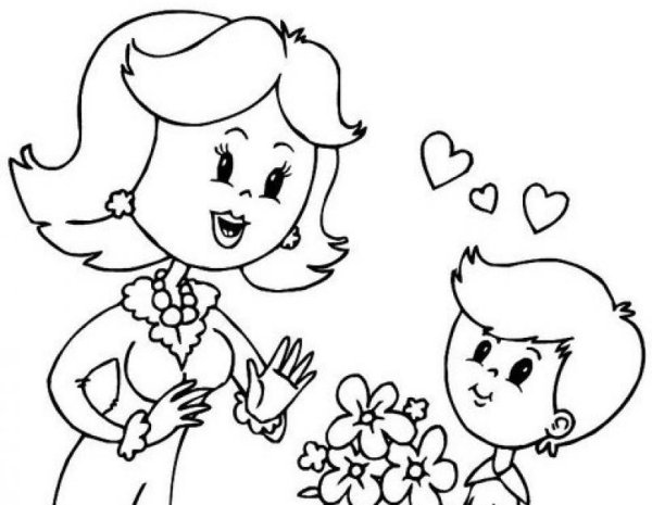 Раскраски к Дню матери для школы