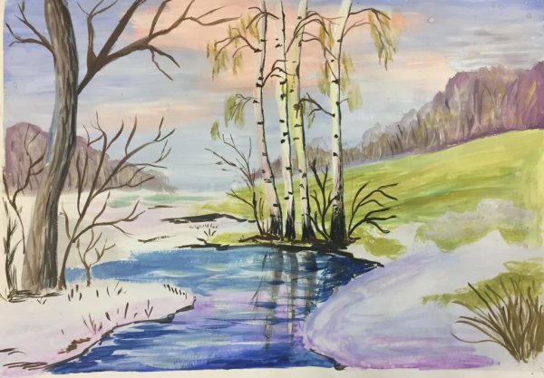 Весенний пейзаж для детей дошкольного возраста