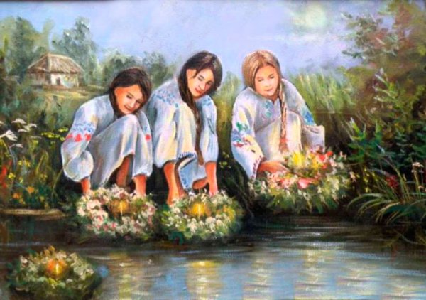 Праздник Ивана Купалы на Руси нарисованные