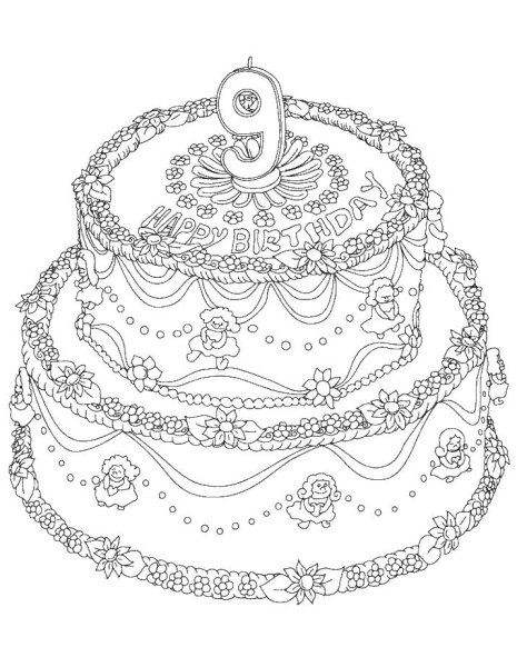 Раскраска торт