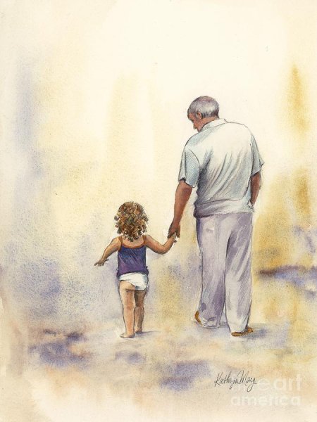 Картина папа с дочкой