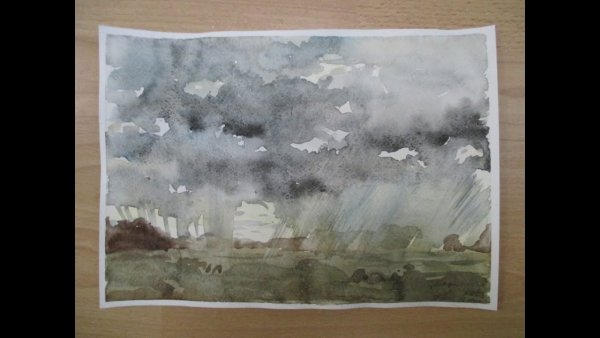 Пасмурный день гуашью