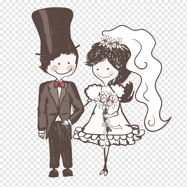 Свадебные иллюстрации жених и невеста