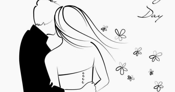 Жених и невеста контур