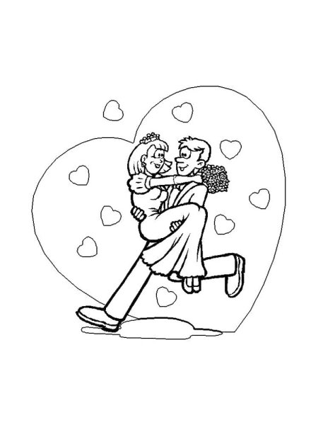 Раскраска с днем свадьбы