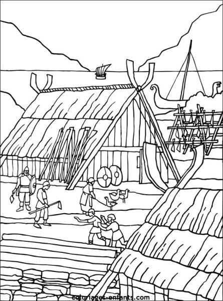 Деревня средневековья рисунки