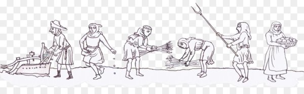 Жизнь крестьян в средние века рисунок