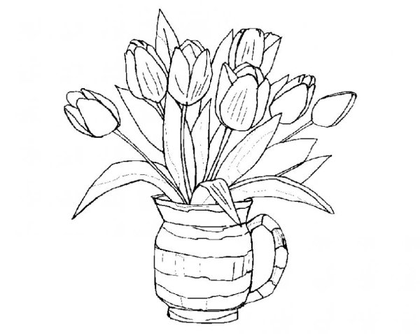 Букет раскраска