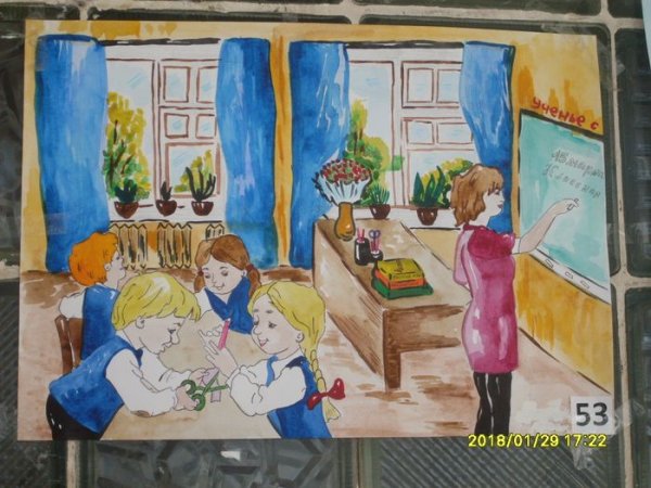 Детские рисунки на тему школа