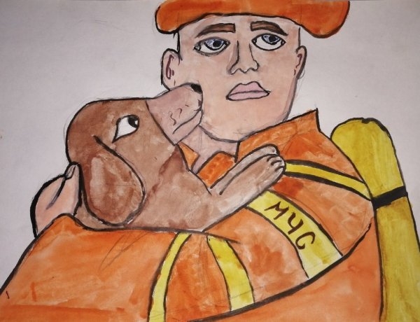 Спасатель МЧС рисунок