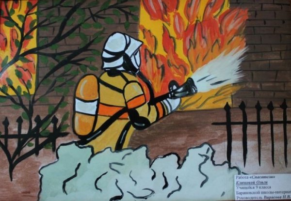 Детские рисунки на тему МЧС