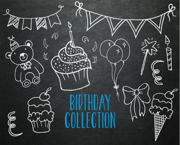 С днем рождения на меловой доске