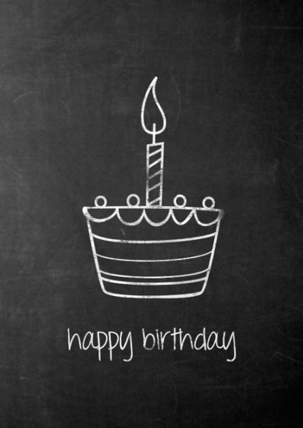 С днем рождения на грифельной доске