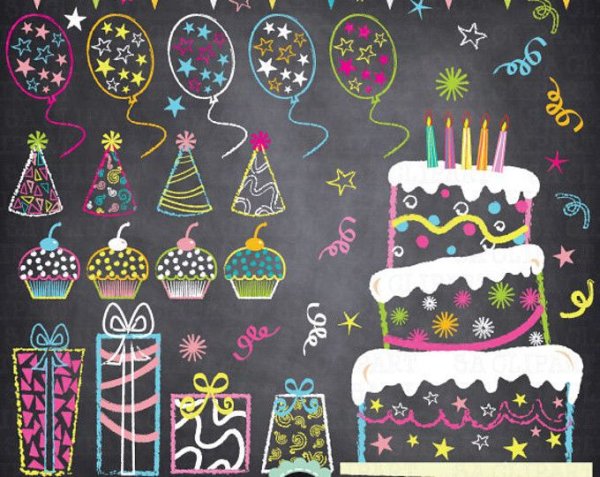 Тортик на грифельной доске