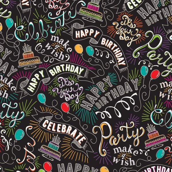 Надпись мелом с днем рождения