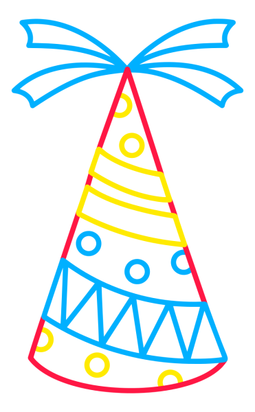 Праздничный колпак нарисованный