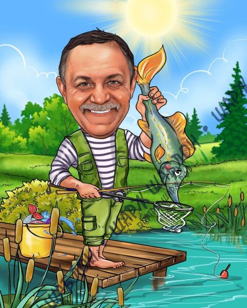 Шарж рыбалка