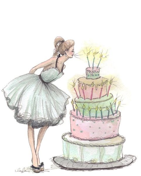 Рисунок на др девушке