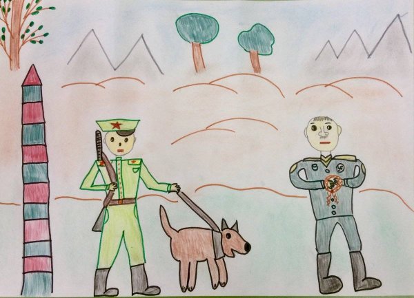 Рисунок на день пограничника