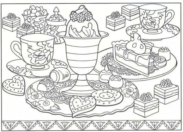 Раскраска скатерть Самобранка для детей