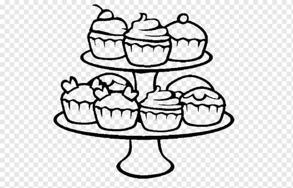 Раскраска торты и пирожные