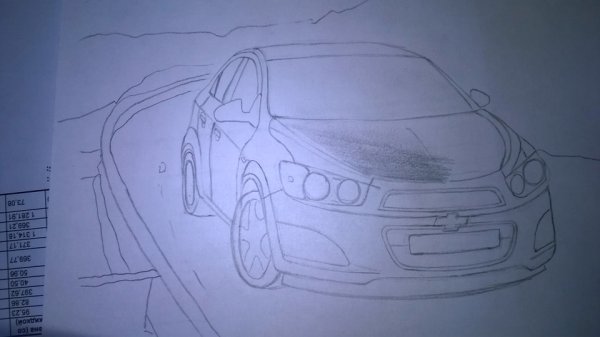 Рисунок папе карандашом машина,