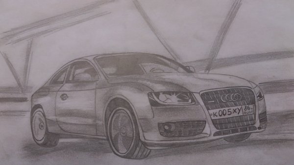 Рисунок папе на день рождения машина