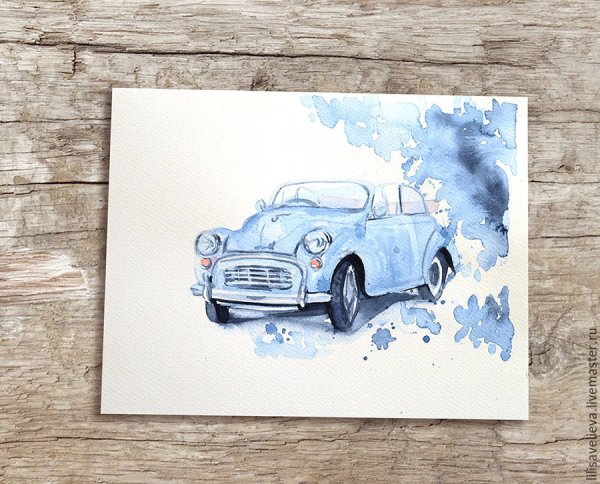 Открытка мужчине акварель