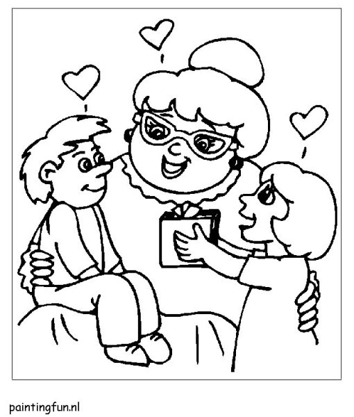 Раскраска бабушка