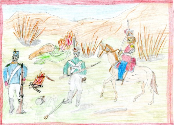 Детские рисунки Бородинское сражение 1812 года