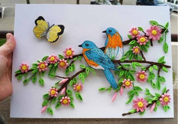 Птички на ветке поделка